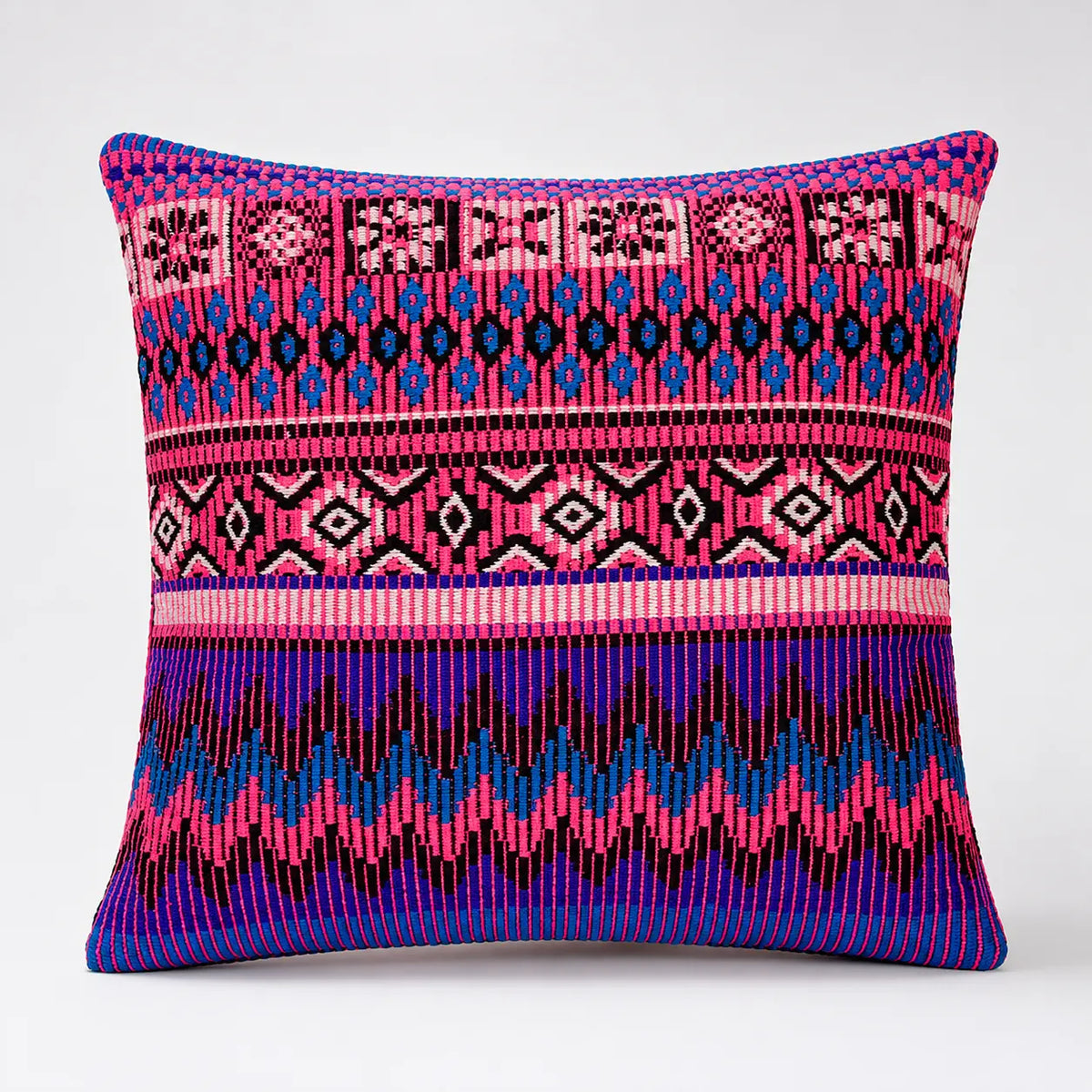 Pink Stripe Boho Cotton Cushion Cover Set for Sofa Chair – 16x16 Inch Cosymor