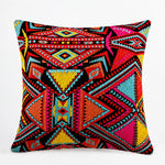 Red Multi Turkish Boho Geometric Cotton Boho Cushion Cover Set – 16x16 Inch Cosymor
