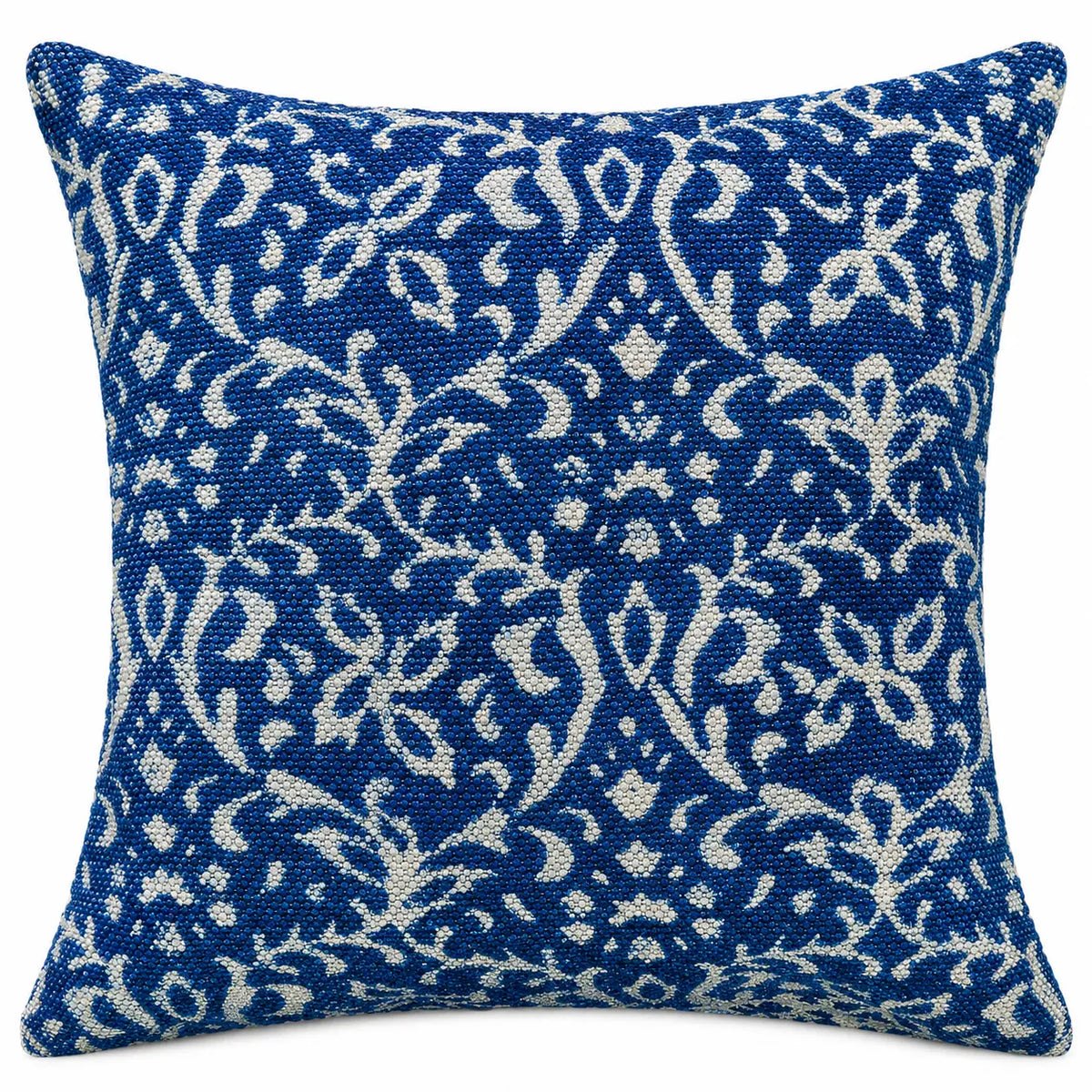 16X16 Inch Indigo Leaves Block Printed Cushion Cover Set for Sofa Living Cosymor