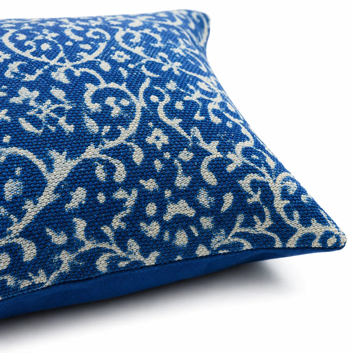 16X16 Inch Indigo Leaves Block Printed Cushion Cover Set for Sofa Living Cosymor