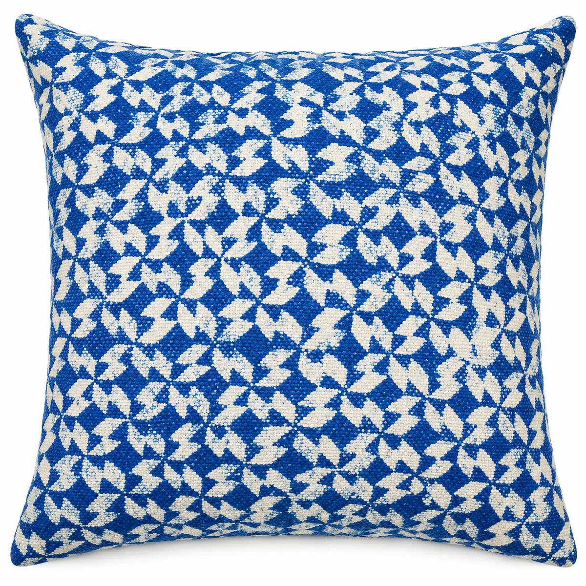 16X16 Inch Indigo Bloom Block-Printed Square Cushion Cover Set