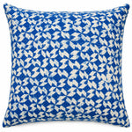 16X16 Inch Indigo Bloom Block-Printed Square Cushion Cover Set