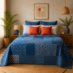 Indigo Patchwork Kantha Quilt