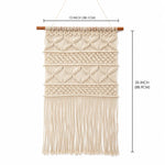 Handwoven Knitted Macrame Wall Hanging – Boho Cotton Wall Decor for Living Room, Bedroom & Entryway | Handmade Woven Tapestry (15 x 35 Inch)