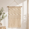 Handwoven Knitted Macrame Wall Hanging – Boho Cotton Wall Decor for Living Room, Bedroom & Entryway | Handmade Woven Tapestry (15 x 35 Inch)