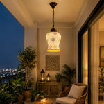 Ottoman-Style Ceramic Mosaic Hanging Lantern Lamp