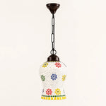 Ottoman-Style Ceramic Mosaic Hanging Lantern Lamp
