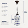 Ceramic Floral Painted Mosaic Ceiling Pendant Lantern Lamp