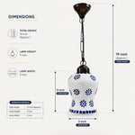 Ceramic Floral Painted Mosaic Ceiling Pendant Lantern Lamp