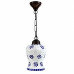 Ceramic Floral Painted Mosaic Ceiling Pendant Lantern Lamp