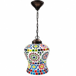 Artisan Filigree Mosaic Pendant Lantern