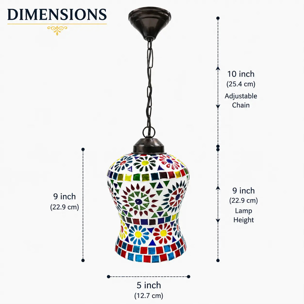 Artisan Filigree Mosaic Pendant Lantern