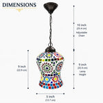 Artisan Filigree Mosaic Pendant Lantern