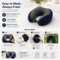 Cosymor purple U-shape travel neck pillow side profile showing foam support