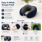 Cosymor purple U-shape travel neck pillow side profile showing foam support