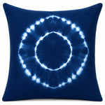 Indigo Shibori Circle Medallion Cotton Cushion Cover Set of 2 – 16x16 Inch