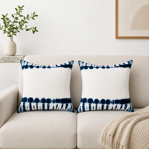 White Tie Dye Decorative Sofa Cushion Cover Set – 16x16 Inch Cosymor