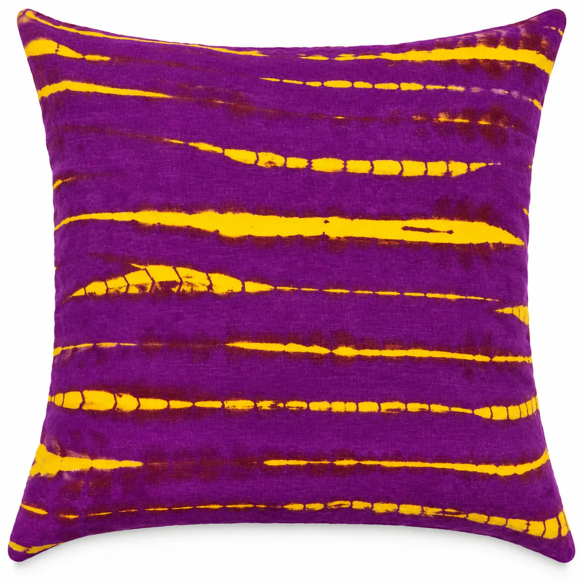 Vivid Purple & Gold Streaks Boho Cushion Cover Set of 2 – 16x16 Inch