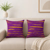 Vivid Purple & Gold Streaks Boho Cushion Cover Set of 2 – 16x16 Inch