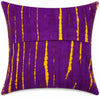 Vivid Purple & Gold Streaks Boho Cushion Cover Set of 2 – 16x16 Inch