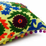 16X16 Inch Yellow Sunflower Embroidered Cushion Covers Set for Sofa Chair Cosymor