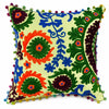 16X16 Inch Yellow Sunflower Embroidered Cushion Covers Set for Sofa Chair Cosymor