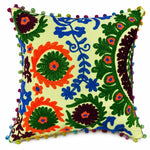 16X16 Inch Yellow Sunflower Embroidered Cushion Covers Set for Sofa Chair Cosymor