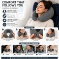 Cosymor grey travel neck pillow in use for comfortable journey support