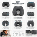 Cosymor grey U-shape travel neck pillow 360 degree ergonomic neck support