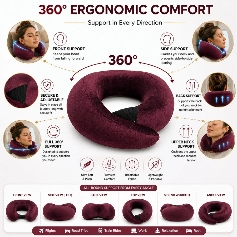 Cosymor wrap neck pillow velvet cover soft texture close-up