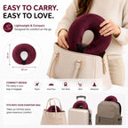 Cosymor wrap travel neck pillow worn around neck on train journey