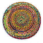 Handwoven Multicolored Round Braided Dhurrie Carpet Rug (2 Ft / 25 Inch)
