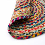 Handwoven Multicolored Round Braided Dhurrie Carpet Rug (2 Ft / 25 Inch)