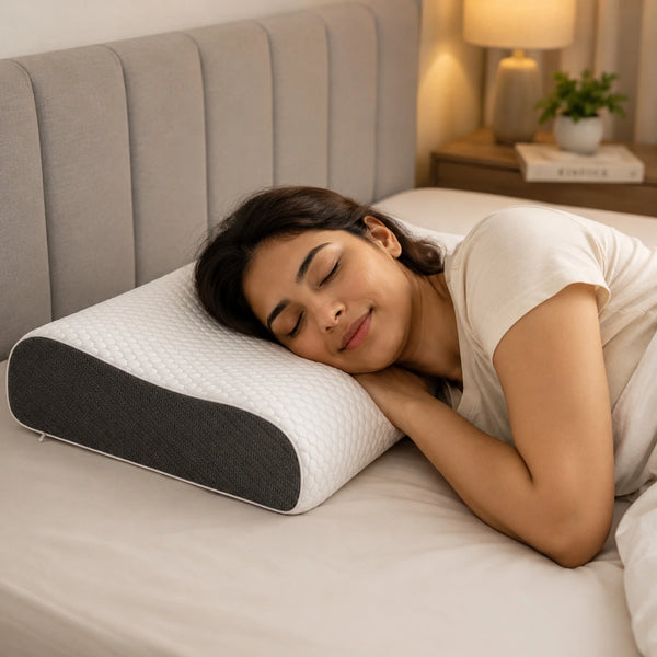 Orthopaedic Contour Cervical Memory Foam Pillow  — Deep Sleep & Neck Comfort } Cosymor