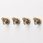 Cosymor Hand-Painted Ceramic Wall Hooks – Set of 4 | Yellow Floral Boho Design