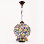 Cosymor Moroccan Mosaic Glass Hanging Lamp – Decorative Boho Pendant Light for Indoor and Outdoor