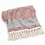 Cosymor Red Black Diamond Print Cotton Throw Blanket – Reversible Boho Sofa & Bed Throw (50x70 Inch)