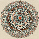 Beige Multi Mandala Cotton Area Rug – Flatweave Boho Floor Rug (3x5 Ft / 36x60 Inch)